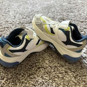 Zara Kids Sneakers White Blue Yellow Hook Loop Toddler Shoes EUR‎ 21